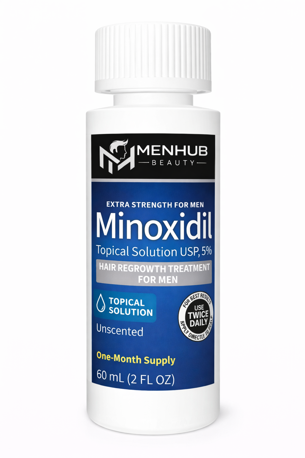 Soluție MenHub Minoxidil 5%, tratament împotriva căderii părului