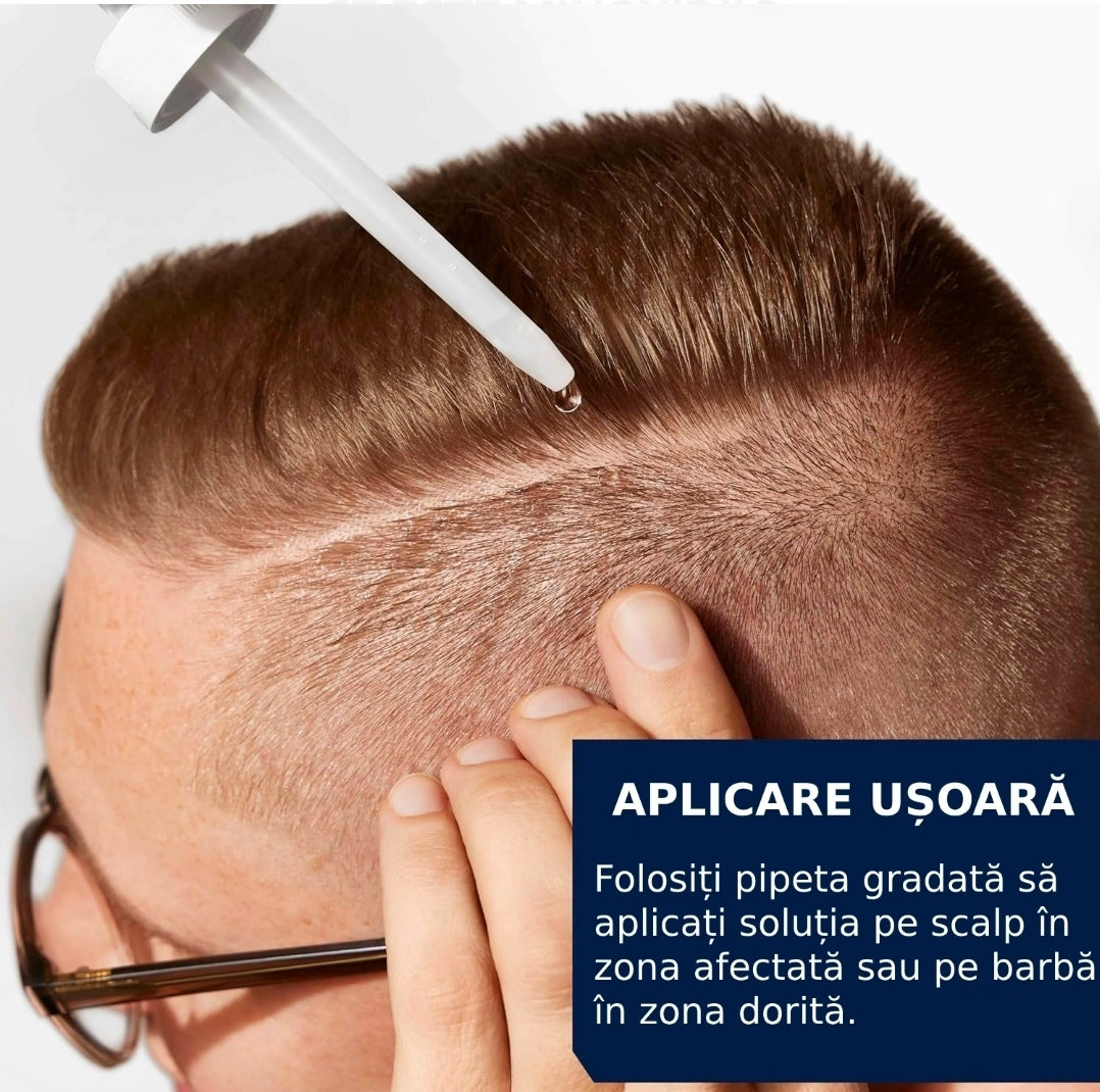 Soluție MenHub Minoxidil 5%, tratament împotriva căderii părului